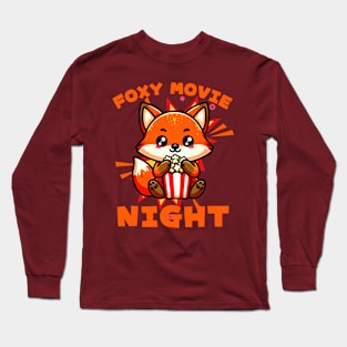 Foxy movie night popcorn lover Long Sleeve T-Shirt